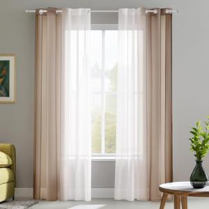 Deconovo Cortinas Translúcidas en Degradado Salón Dormitori…
