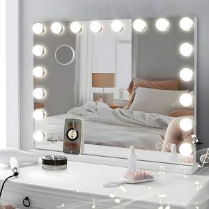 Hansong Espejo Maquillaje con Luz y Bluetooth Espejo Tocado…