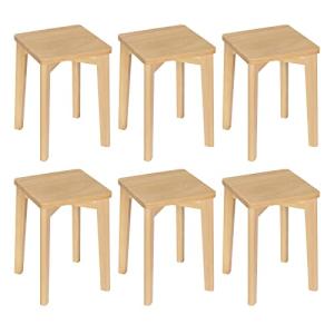 WOLTU Taburete de Madera Maciza, Silla Tocador Cuadrado Res…