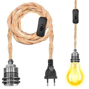 Portalámparas E27 con cable, kit de lámpara colgante cuerda…
