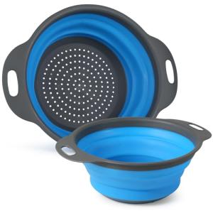 FHISKUNYU Cesta de Frutas Plegable con Escurridor Ajustable…