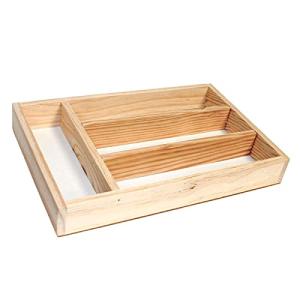 Cubertero de madera de 32 x 22 cm y 4 compartimentos indivi…