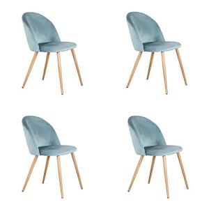 EGOONM Juego de 4 Sillas de Comedor de Terciopelo, Sillas d…