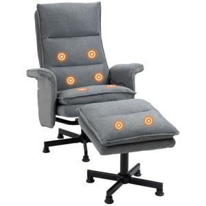 HOMCOM Sillón de Masaje Relax Eléctrico con Reposapiés Sill…