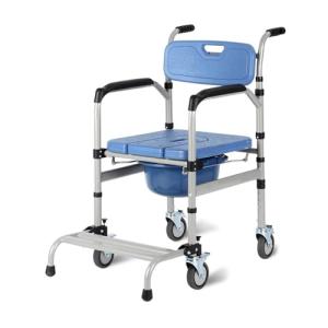 Silla de Ducha con Ruedas y Altura Ajustable para Personas…