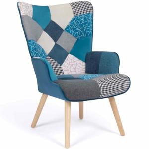 IDMarket Ivar - Sillón escandinavo en tejido Patchwork y te…
