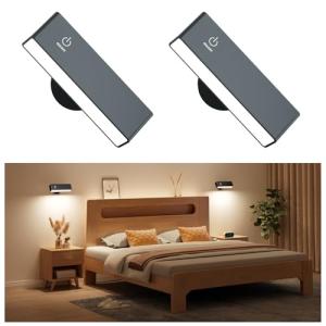 YiLaie Aplique de Pared Interior 2 Pcs, 4000mAh Lampara de…