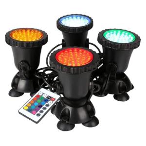 GreenSun Focos de interperie sumergibles, 4 in 1 RGB 8W Foc…