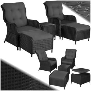 TecTake® Conjunto Jardín Exterior de Ratán y Aluminio, Mueb…