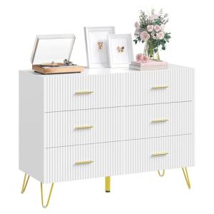 WOLTU Cómoda Blanca de 6 Cajones, Cómada Cajonera, Cajonera…