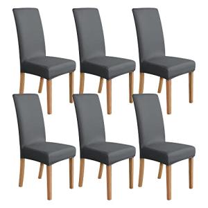 Amazon Basics Juego de fundas de silla elásticas, gris oscu…