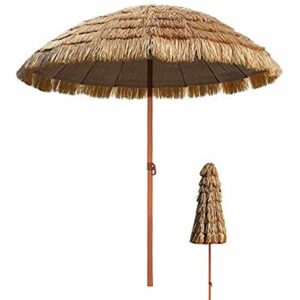 TX Ø 7.8ft / 2.4m Sombrilla de sombrilla de Paja de Playa T…