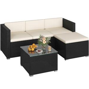 Yaheetech Conjunto de Muebles Ratán de Jardín 5 Piezas con…