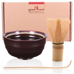 Goodwei Matcha Kit con cuenco de cerámica, batidor de match…