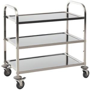 HOMCOM Carrito Auxiliar con Ruedas de Acero Inoxidable Carr…