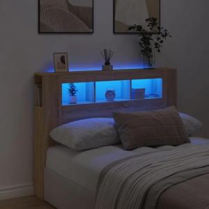 vidaXL Cabecero LED, Cabecera con Almacenaje, Cabezal de Ca…