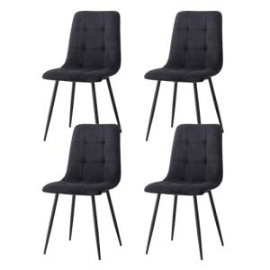 GrandCA HOME Juego de 4 Sillas de Comedor con Asiento Tapiz…