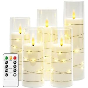 salipt Velas LED con Efecto de Cristal, Vela Eléctrica Efec…