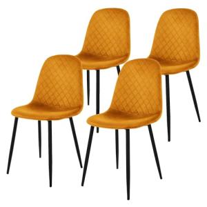 ML-Design Set 4X Sillas de Comedor Color Mostaza con Respal…