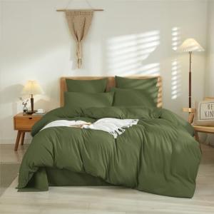 Juego de Funda Nordica Verde Oliva Cama 135/150 100% Microf…