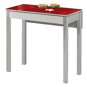 ASTIMESA Mesa de Cocina con Ala Caída de Cristal Rojo 50x90…