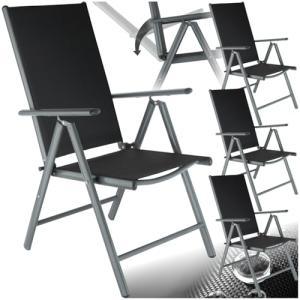 TecTake® Conjunto de 4 Sillas Jardín Exterior de Aluminio,…