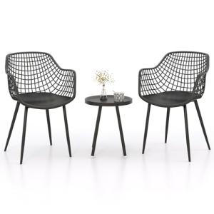 GOPLUS Conjunto de Mesa y 2 Sillas de Jardín, Conjunto de M…