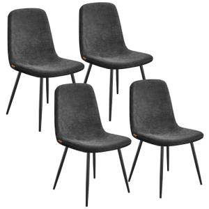 VASAGLE Sillas de Comedor, Juego de 4, Soporte de Metal, Pi…