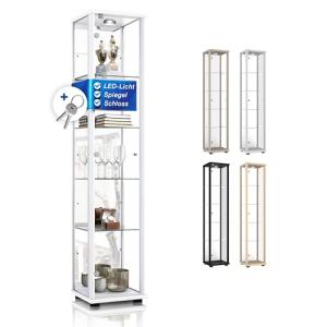 K-Möbel Vitrina de Cristal en Blanco (176x37x33cm) con 4 es…