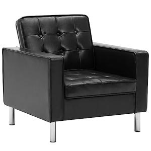 vidaXL Sillón Tapizado Piel Sintética Negra 75x70x75cm Mobi…