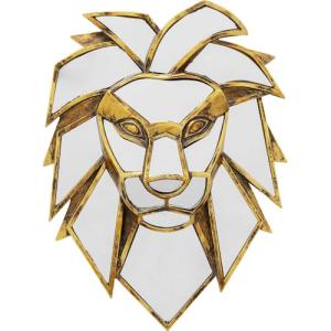 Kare Design Objeto de Pared Lion Mirror, Dorado, Dorado, El…