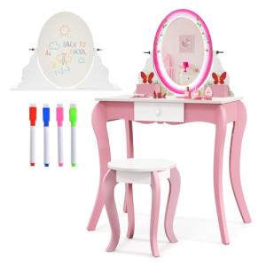 LIFEZEAL Mesa de tocador Infantil 3 en 1 con Taburete 3  añ…