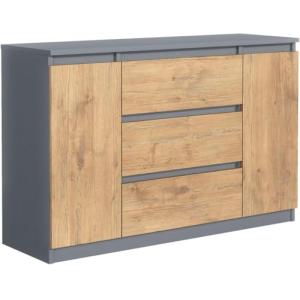 MebLocker Cómoda con 3 cajones, 2 puertas de armario de 120…