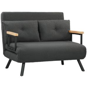 HOMCOM Sofá Cama de 2 Plazas Sofá Cama Plegable Tapizado en…