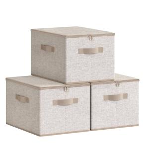 SONGMICS Cajas de Almacenamiento Plegables, Juego de 3 Orga…