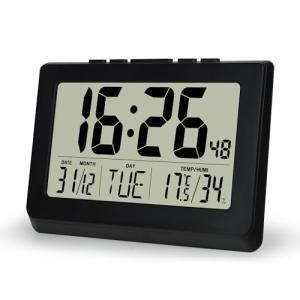 Lafocuse 10" Reloj de Pared Digital LCD Pantalla Grande, Si…