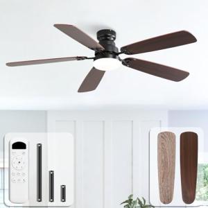 Sofucor 132 cm Ventilador de Techo con Luz LED, 6 Velocidad…