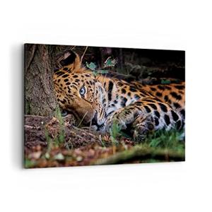 Cuadros Decoracion Salon Leopardo Retrato Jaguar Lienzos de…