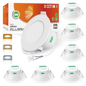 ALUSSO Downlight LED Techo Empotrable Regulable, 10W IP65 F…
