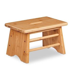 Relaxdays Taburete Bajo Bambú, Resiste hasta 100 kg, Reposa…