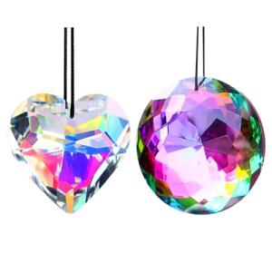 ROSYLEVE 2pcs Atrapasueños de Cristal atrapasoles Arco Iris…