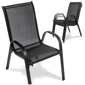 Campela Juego de 2 sillas de jardín textil, plegables apila…