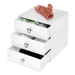 iDesign Organizador de maquillaje con 3 cajones, compacta m…