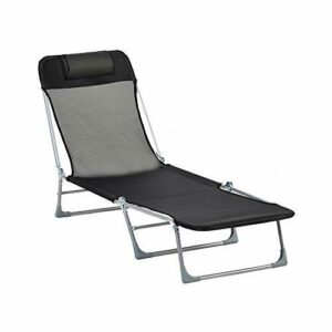 Outsunny Tumbona Plegable y Reclinable de Jardín con Reposa…