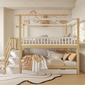 KecDuey Litera de 90 x 200 cm, cama infantil, cama doble de…