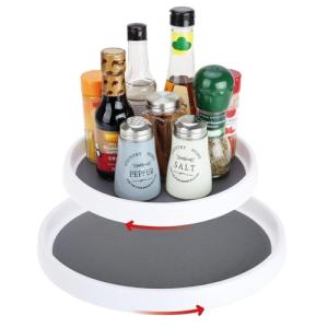 COM-FOUR® Juego de 2 bandejas giratorias antideslizantes (2…
