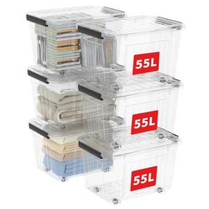 Cetomo 55L*6 Cajas de Almacenamiento con Tapas, Contenedore…