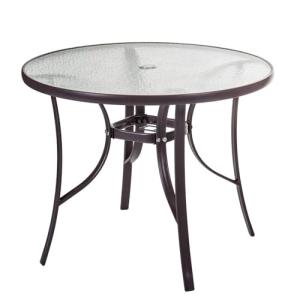 LOLAhome Mesa de jardín Neila de Cristal y Acero | De Ø 90x…