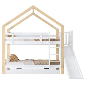 Litera Infantil con Tobogán y Escalera de 3 Peldaños - Cama…
