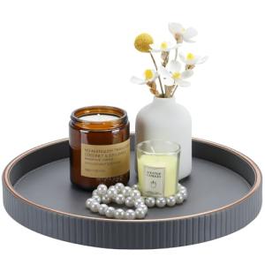 KINGFOM Bandeja Decorativa Redonda de 30 cm, Bandejas Decor…